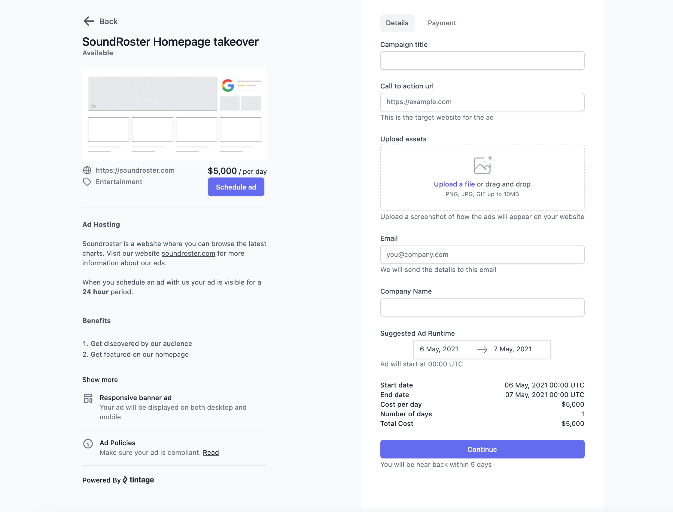 Booking Management Interface